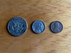 3 munten Amerika, USA. O.a. Half Dollar, zilver, Postzegels en Munten, Munten | Amerika, Ophalen of Verzenden, Noord-Amerika, Setje