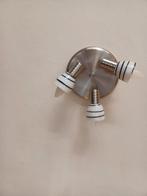 Plafonnière met 3 glazen kappen + lampjes, Ophalen of Verzenden, Zo goed als nieuw, Glas, Modern