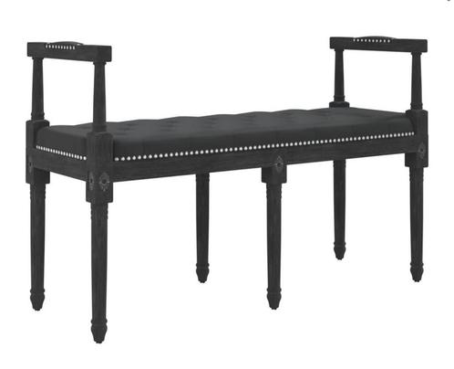 Bankje 110x40x70 cm fluweel zwart, nieuw in doos, Antiek en Kunst, Antiek | Meubels | Stoelen en Banken, Ophalen of Verzenden
