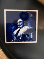 Delfts Blauw Tegeltje met Portret, Ophalen of Verzenden