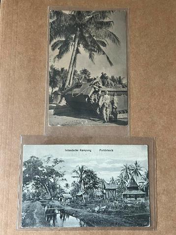 2x briefkaarten met foto Nederlands-Indië beschikbaar voor biedingen