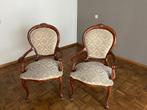 2 luxe wortelnoten houten stoelen instaat van nieuw, Twee, Bruin, Zo goed als nieuw, Hout