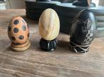Drie eieren van natuursteen, Verzamelen, Complete verzamelingen en Collecties, Ophalen of Verzenden
