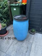 Blauwe regenton / opslag - inhoud ca. 100 liter 80x40 (KWF), Tuin en Terras, Regentonnen, 75 tot 150 liter, Ophalen, Gebruikt