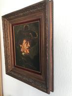 Schilderij kunstwerk  in robuuste lijst man met veren hoed, Antiek en Kunst, Kunst | Schilderijen | Klassiek, Ophalen