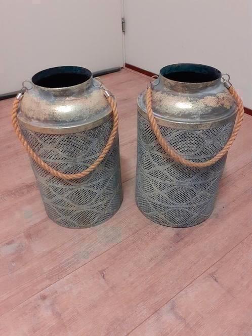 Metalen siervaas /windlicht, spiegels, wandplankje ,plaid ea, Huis en Inrichting, Woonaccessoires | Vazen, Zo goed als nieuw, Overige kleuren