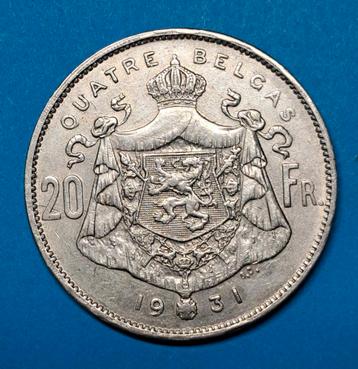 België 20 francs 1931 FR beschikbaar voor biedingen
