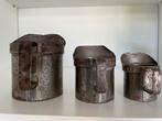 Drie metalen  maatbekers, Antiek en Kunst, Antiek | Tin, Ophalen of Verzenden