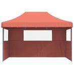 Partytent inklapbaar pop-up met 3 zijwanden terracotta, Tuin en Terras, Partytenten, Partytent, Minder dan 4 meter, Nieuw, Opvouwbaar