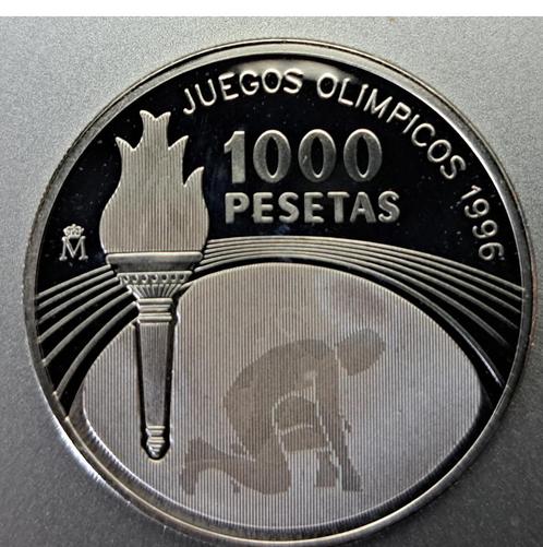 Spanje, 1000 Pesetas 1995 - zilver Proof - hologram, Postzegels en Munten, Munten | Europa | Niet-Euromunten, Losse munt, Overige landen