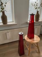 Olie lamp rood glas 53 cm, Huis en Inrichting, Lampen | Tafellampen, Ophalen of Verzenden, Nieuw, Glas, 50 tot 75 cm