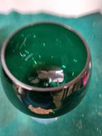 glas vintage groen op voet smaragd groen, Ophalen of Verzenden, 'T Olde Gre-j, Info@toldegrej.nl, Endepoelstraat 20f Didam