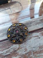 Vintage Bronzen Broche met Edelstenen, Sieraden, Tassen en Uiterlijk, Broches, Brons, Gebruikt, Bruin, Minder dan 4 cm