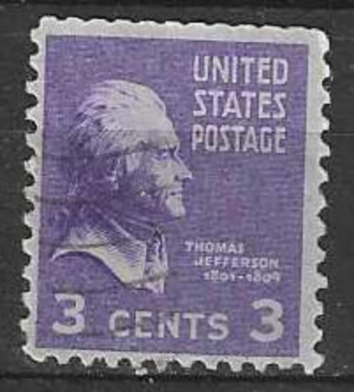 USA 1938 - Yvert 372aB - Thomas Jefferson. (ST), Postzegels en Munten, Postzegels | Amerika, Gestempeld, Noord-Amerika, Verzenden