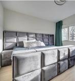 Grijze boxspring 200x230 met TV lift, Gebruikt, Tweepersoons, Ophalen of Verzenden, Overige maten