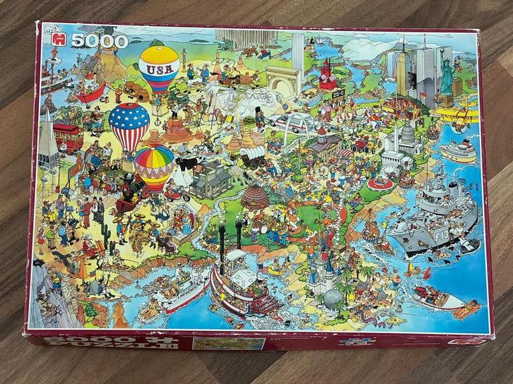 Jan van Haasteren - USA box 1729, Hobby en Vrije tijd, Denksport en Puzzels, Gebruikt, 500 t/m 1500 stukjes, Ophalen of Verzenden