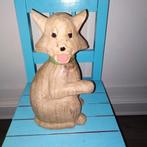 Houten poes beeld 28 cm hoog, Verzamelen, Beelden en Beeldjes, Ophalen, Gebruikt, Dier