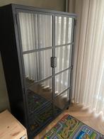 Zwarte metalen vitrinekast, Ophalen, Gebruikt, 50 tot 100 cm, Metaal
