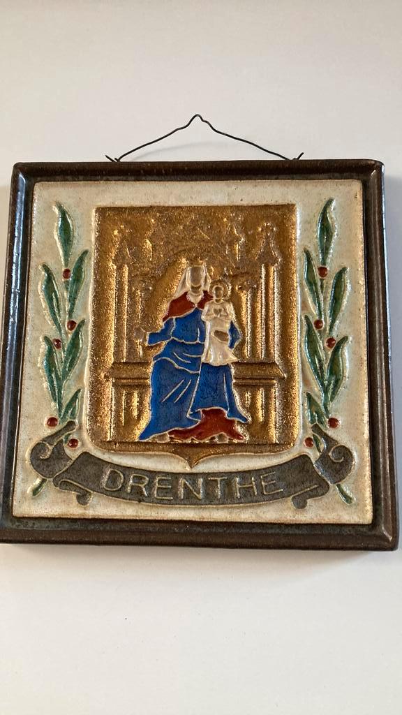 Oude Cloisonné tegel DRENTHE Delft Porceleyne Fles 1940, Antiek en Kunst, Antiek | Keramiek en Aardewerk, Verzenden