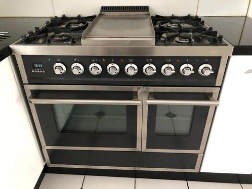 Boretti VZGF90AN Fornuis - Antraciet - 90cm, Witgoed en Apparatuur, Fornuizen, Gebruikt, Vrijstaand, Gas, 5 kookzones of meer