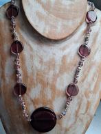 Ketting glas 1,00 euro, Sieraden, Tassen en Uiterlijk, Oorbellen, Ophalen of Verzenden, Zo goed als nieuw, Overige kleuren, Overige materialen