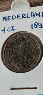 Nederland 1 cent 1892 FDC met orginele muntkleur zie foto's, Postzegels en Munten, Munten | Nederland, Ophalen of Verzenden, Koningin Wilhelmina