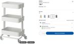 Roltafel / keukentrolley RASKOG IKEA, Huis en Inrichting, Ophalen, Minder dan 50 cm, Gebruikt, Wit