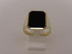 Gouden herenring met onix                                G49, Sieraden, Tassen en Uiterlijk, Ringen, Gebruikt, 20 of groter, .