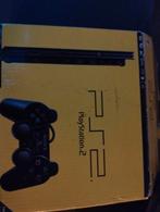PlayStation 2 Slim Zwart met 2x Controller en orginele doos, Spelcomputers en Games, Gebruikt, Zwart, Ophalen of Verzenden, Met 1 controller