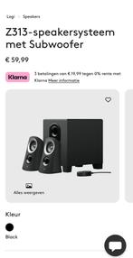 Z313 logitech speakers met subwoofer nieuw 2.1, Ophalen, Nieuw, Audiokanaal 2.1, Logitech