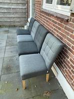 4 grijze eetkamerstoelen, Ophalen, Gebruikt, Vier, Stof