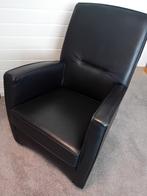 Dik zwart leer, Huis en Inrichting, Ophalen, Zo goed als nieuw, Leer, 50 tot 75 cm