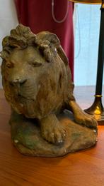 Antiek liggend leeuwbeeld – ca. 1900–1930 – Keulen – 50 cm, Ophalen of Verzenden, Gebruikt, Dier