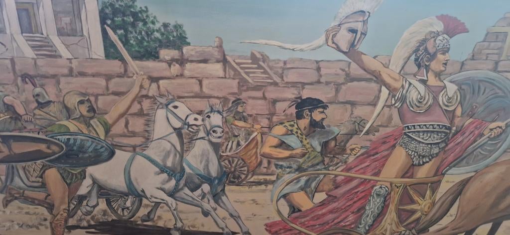 "De Triomf van Achilles" Groot schilderij, Antiek en Kunst, Ophalen