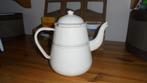 creme emaille theepot met bies, H18cm, Ophalen of Verzenden