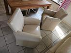 4x lederen stoelen wit leer, Ophalen, Gebruikt, Wit, Leer