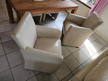 4x lederen stoelen wit leer beschikbaar voor biedingen