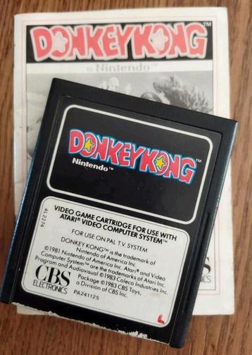 Donkey Kong.   Cartridge & Boekje         Atari by Nintendo  beschikbaar voor biedingen