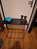 Zwarte metalen bijzettafel 60x25x65cm, Ophalen, Gebruikt, Metaal of Aluminium, 55 tot 75 cm