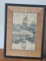 Prachtige orig. pentekening molen de Valk Leiden T Dame 1931, Antiek en Kunst, Ophalen