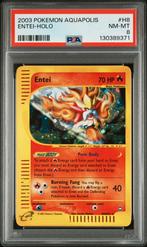 Pokemon Entei Aquapolis PSA 8, Ophalen of Verzenden, Zo goed als nieuw, Losse kaart, Foil