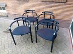 4x vintage Martina design stoel ~ Carlo Bimbi, Segis., Huis en Inrichting, Stoelen, Ophalen, Gebruikt, Zwart, Metaal