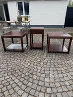 Set van 3 bijzettafels mahoniehout massief, Huis en Inrichting, Tafels | Bijzettafels, Ophalen, Hout, Minder dan 55 cm