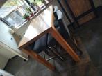 Bartafel/hoge tafel eettafel met barkrukken/stoelen, Ophalen, Gebruikt, 100 tot 150 cm, Eikenhout