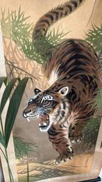 Originele Japanse Scroll - Tijger, Antiek en Kunst, Ophalen of Verzenden