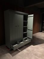 Olijfgroene Houten Kledingkast - 140x55x195cm, Huis en Inrichting, Kasten | Kledingkasten, Gebruikt, 100 tot 150 cm, Ophalen of Verzenden