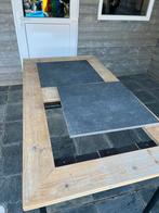 Tuintafel hangtafel steigerhout tegel inleg, Ophalen, 50 tot 100 cm, Zo goed als nieuw, 150 tot 200 cm