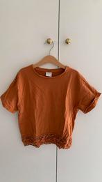 Zara. Tshirt bruin met kanten band. Maat 134, Gebruikt, Meisje, Ophalen of Verzenden, Zara