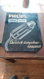 oude glazen reclame bord Philips 28 bij 35 cm, Verzamelen, Ophalen of Verzenden, Zo goed als nieuw