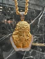 14K Gouden Rope Ketting met Jezus Hanger, Ophalen of Verzenden, Nieuw, Goud